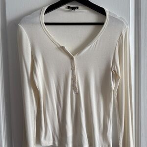 Dynamite Cream Button Down Long Sleeve Shirt